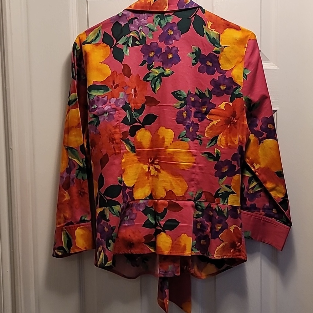 Jones New York Multicolor Floral Blouse Size Large - Picture 6 of 7